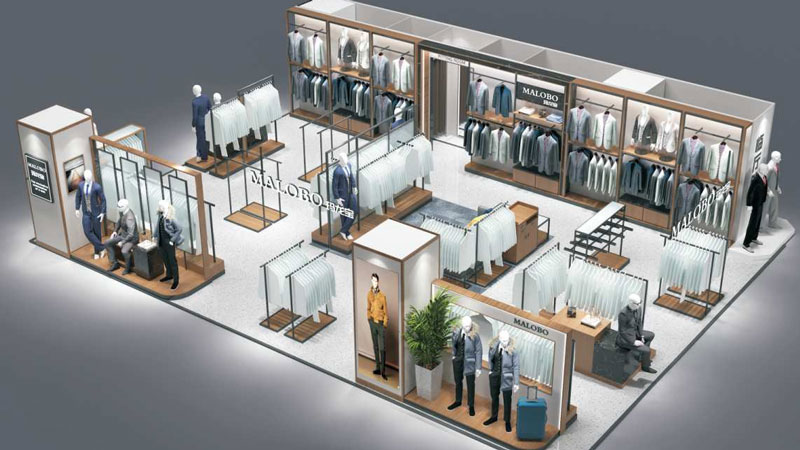 Clothing store display rack 81