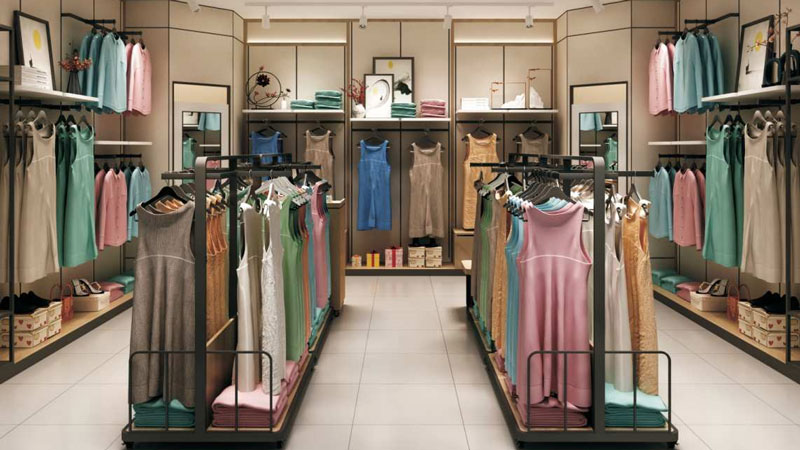 Clothing store rack 510