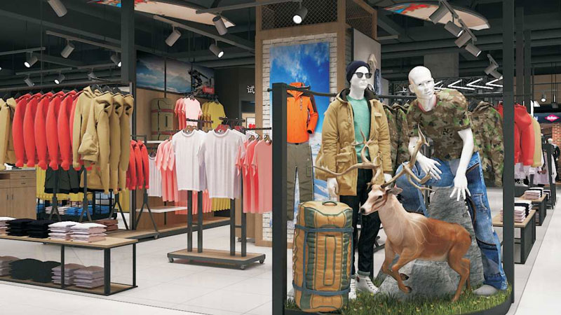 Clothing store rack 58