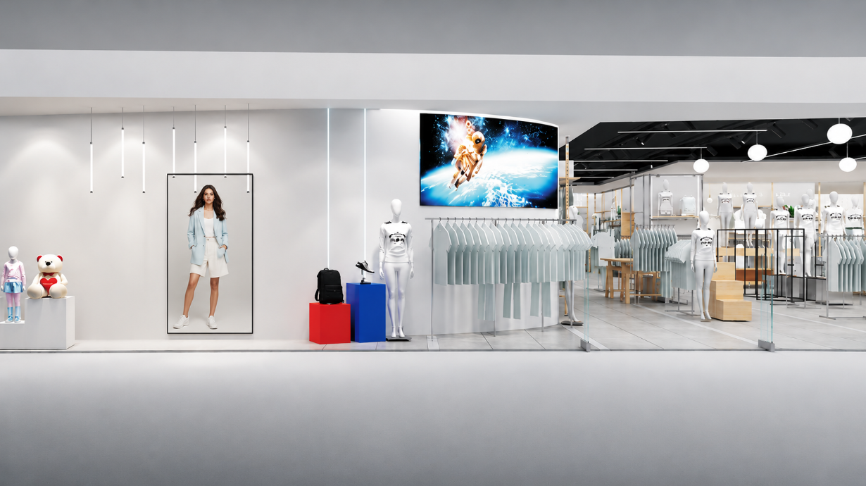 Clothing store rack 44