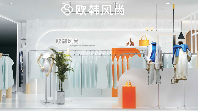 Clothing store display rack 85