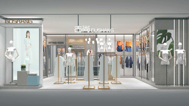 Clothing store display rack 82